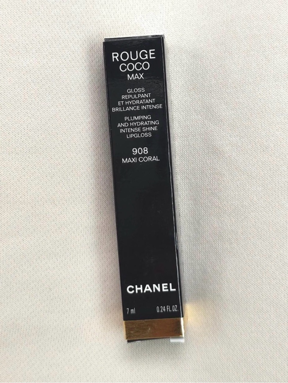 NIB CHANEL Rouge Coco Max Lip Gloss — 908 (Maxi Coral)
